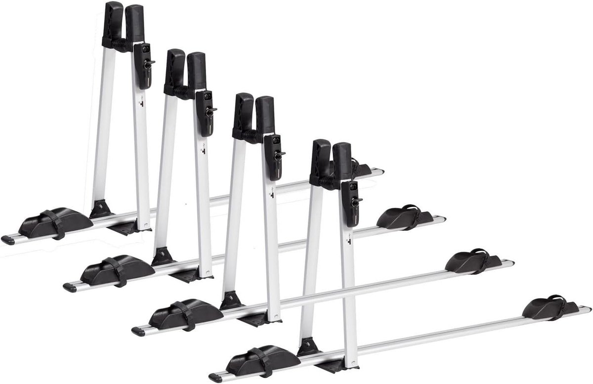 Fietsendrager Dak Aluminium - Fietsdrager Fietsrek - Fietsen Vervoeren - Afsluitbaar Veilig - 15kg 135cm - Zilver Zwart