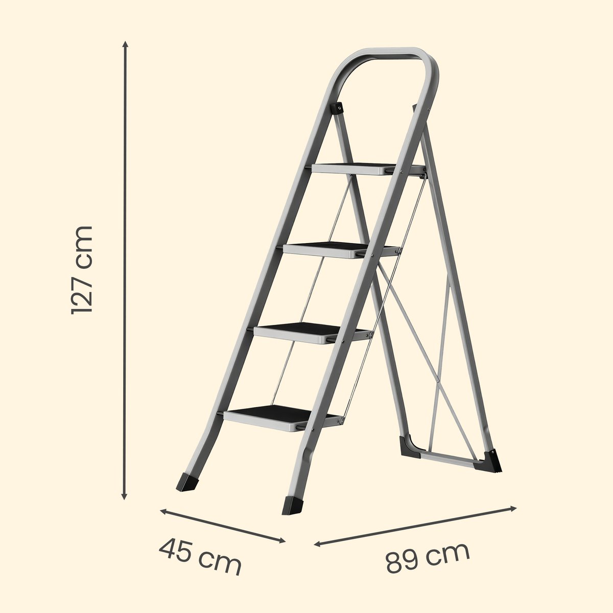SONGMICS - Ladder - Trapladder met 4 Treden - Opvouwbaar - Draagvermogen tot 150 kg – foto 7