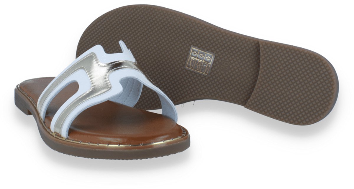 Double Heart Dames Slipper | Wit | Maat: 37
