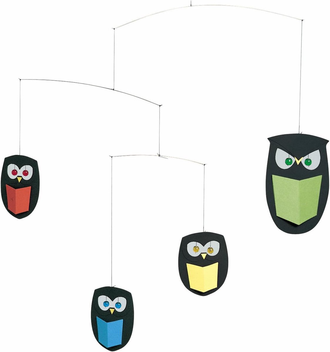 Uil Mobiel - Wieg Mobiel - Babykamer Decoratie - Handgemaakt Ontwerp - 43x45cm - Meerkleurig