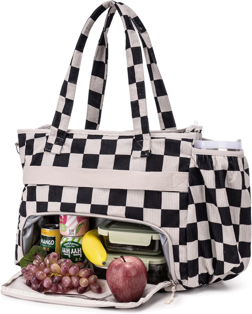 Werktas Dames - Laptoptas Shopper - Werk School Reizen - Geïsoleerd Lunchvak 12 Vakken