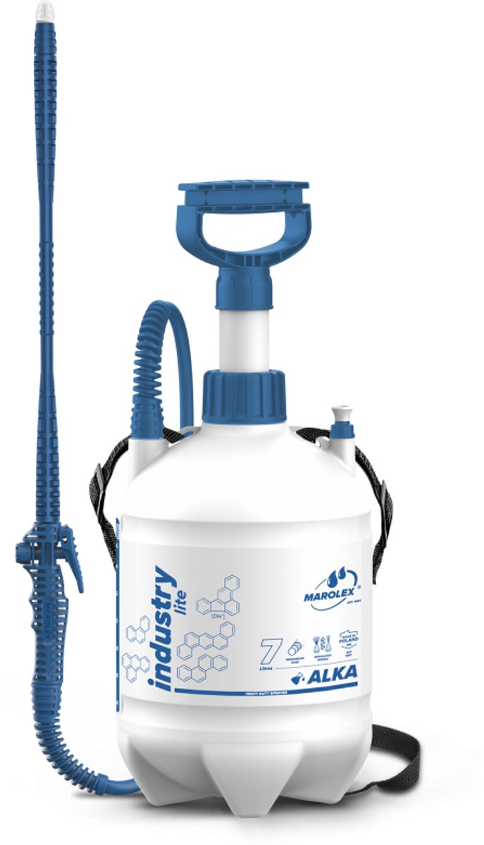 Marolex Industry Lite Alka Line Serie - Drukspuit - 7 Liter - Roestvrijstalen Lanze - EPDM