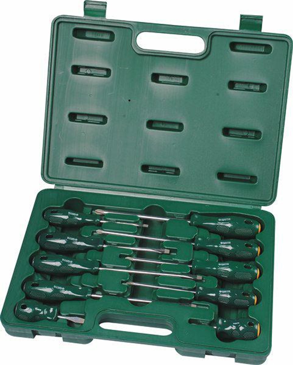 Sata ST09304ESJ - Schroevendraaier Set - 10-delige - Magnetisch - Ergonomisch Handvat
