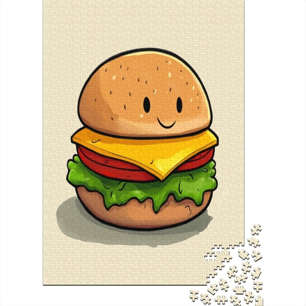 Burger Puzzel - Legpuzzel Volwassenen - Ontspannende Hobby - Hoge Kwaliteit Karton - 75x50 cm - Stijl 1
