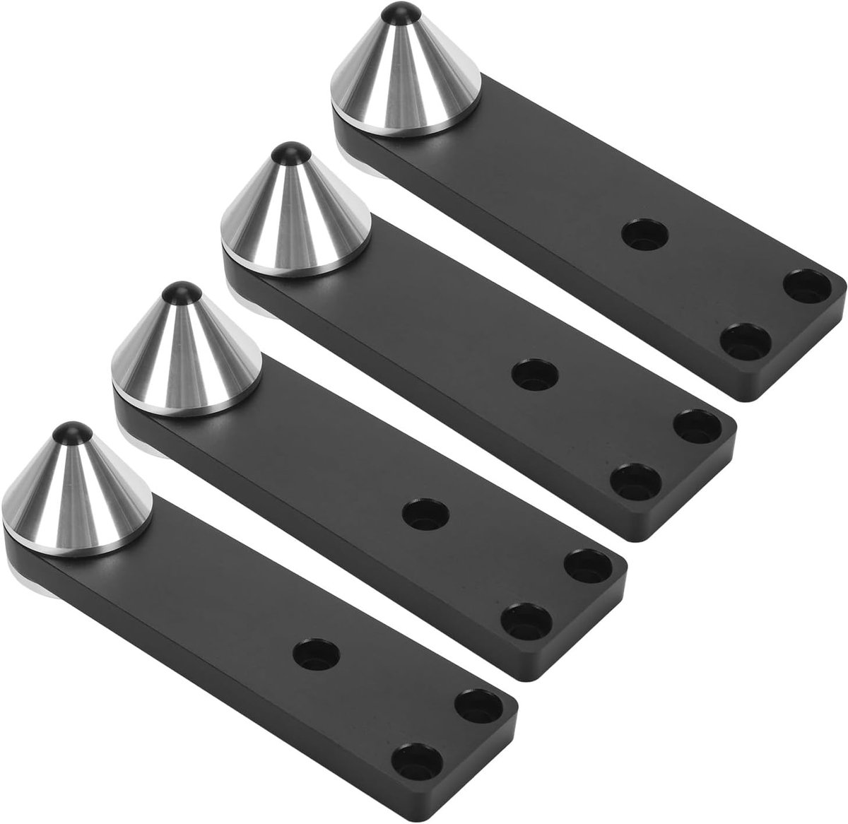 Luidspreker Isolatie Voeten - Schokbestendige Spikes - Akoestiek Verbeteren - Duurzame Aluminium Legering - 150 x 10 mm - Zwart