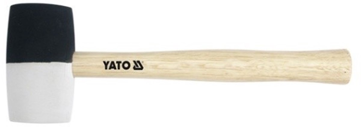 Yato - Houten Steel Rubberen Hamer - 780g - Zwart en Wit Rubber - 63mm Diameter
