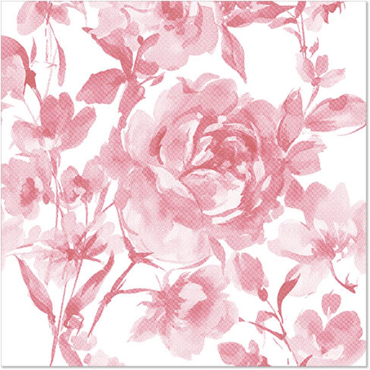 5x 50 Servetten ROYAL Collection 1/4 vouw 40 cm x 40 cm bordeaux Rose