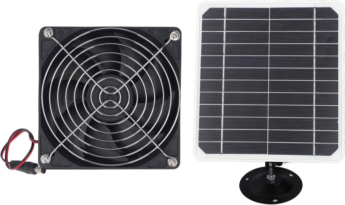 Zonne Ventilator Set - Afzuigventilator Solar - Ventilatie Buiten - 50W Zonnepaneel - 6.5 Inch Fan