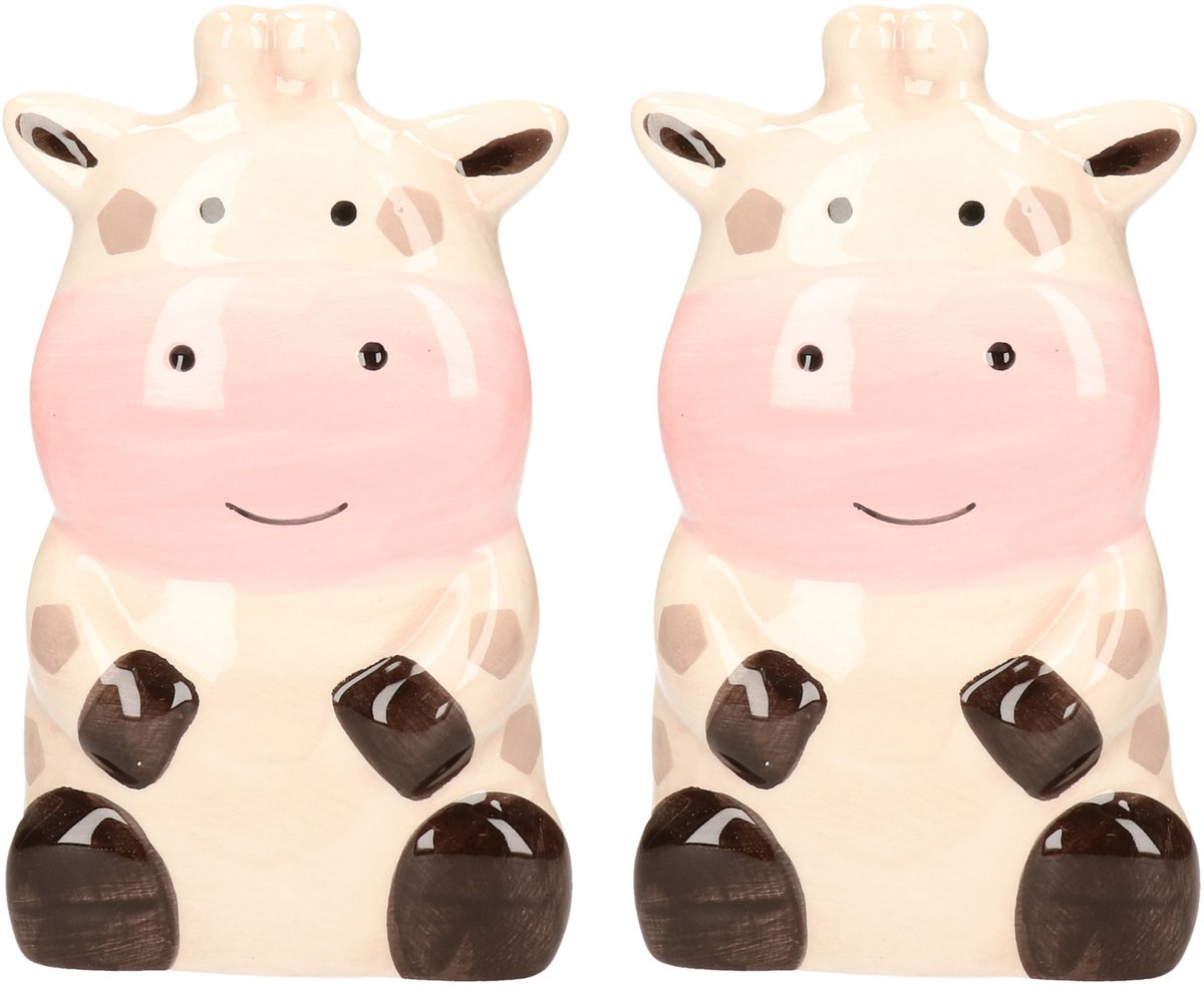Waterverdamper radiator - 2x - koe - kunststeen - kinderkamer - 17 cm - luchtbevochtiger