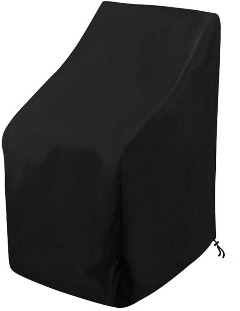 GelldG Stoelhoes - Stapelbare Tuinstoelenhoes - 64x64x120/70cm - UV-bestendig en Waterdicht - Geschikt voor Tot 4 Gestapelde Tuinstoelen - Gemaakt van 210D Polyester Zwart