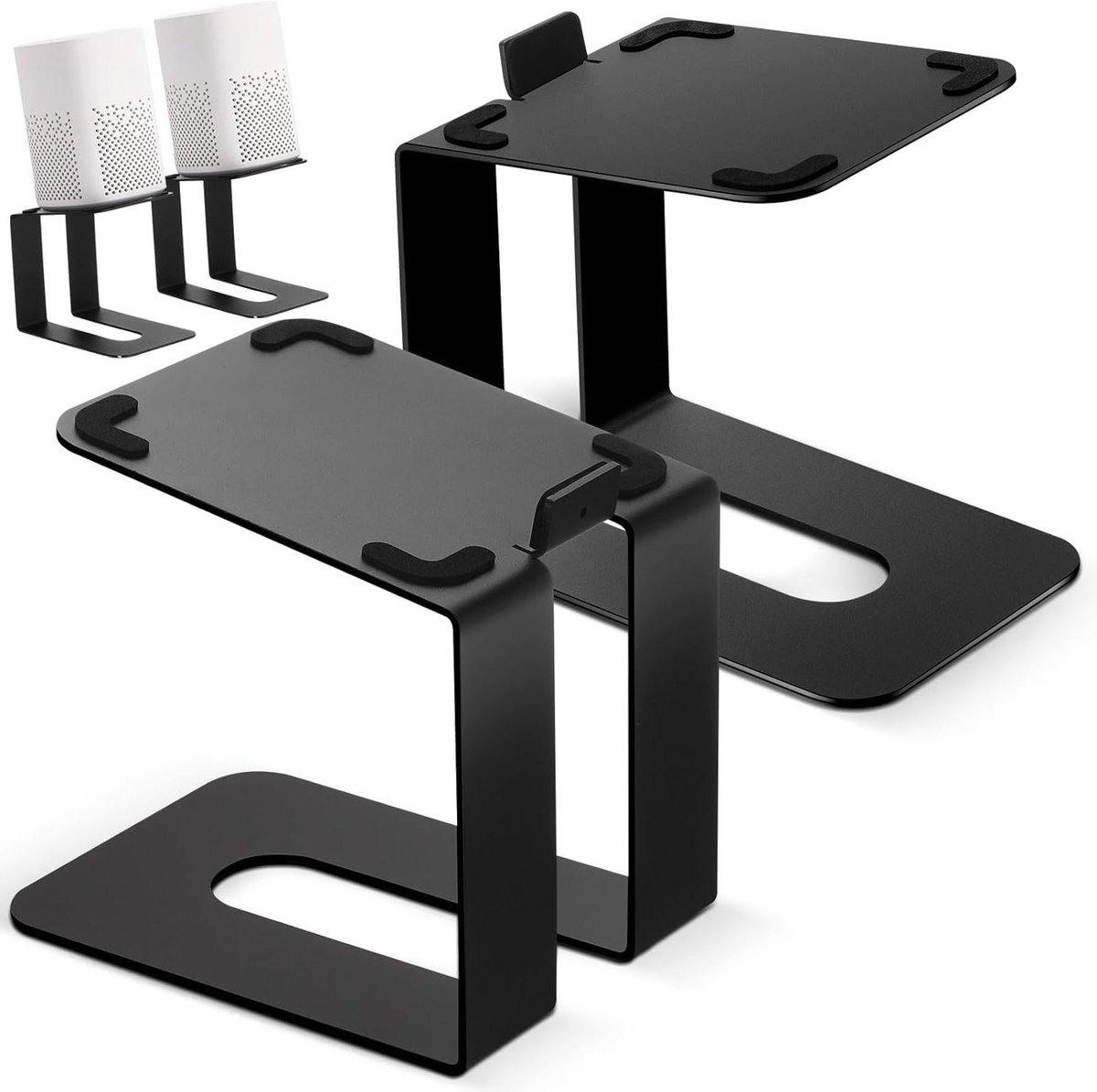 Luidspreker Stands - Monitor Stands - Verbeterde Akoestiek - Schokbestendige Pads - 18.5 x 13 x 14.5 cm - Zwart
