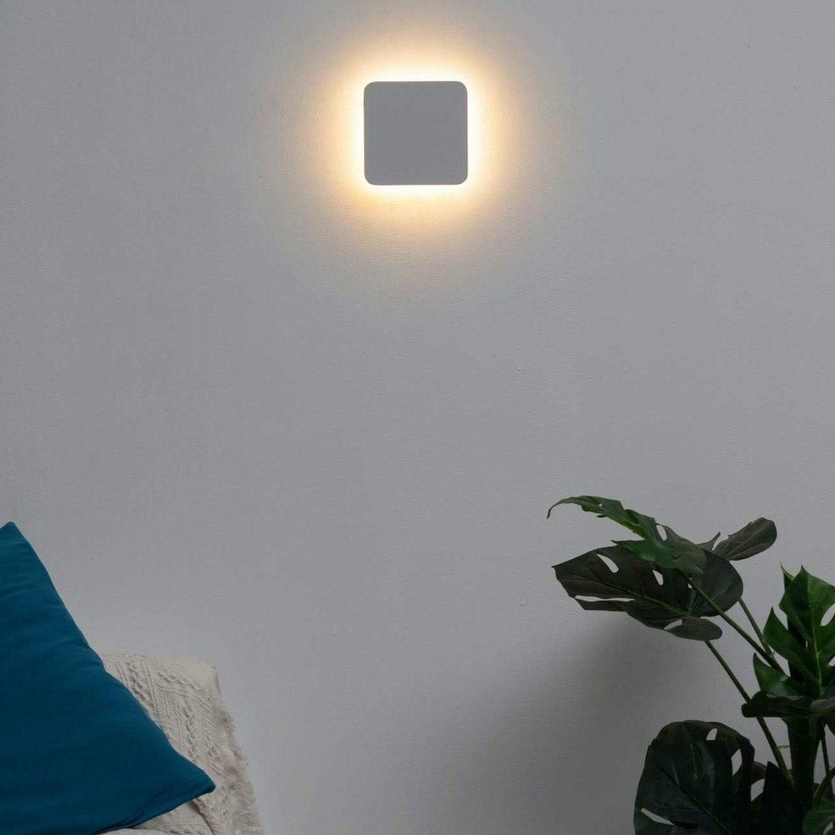 Led Wandlamp Vierkant - Moderne Verlichting - Woonkamer Verlichting - Afgeronde Randen - 13x13 cm - Wit