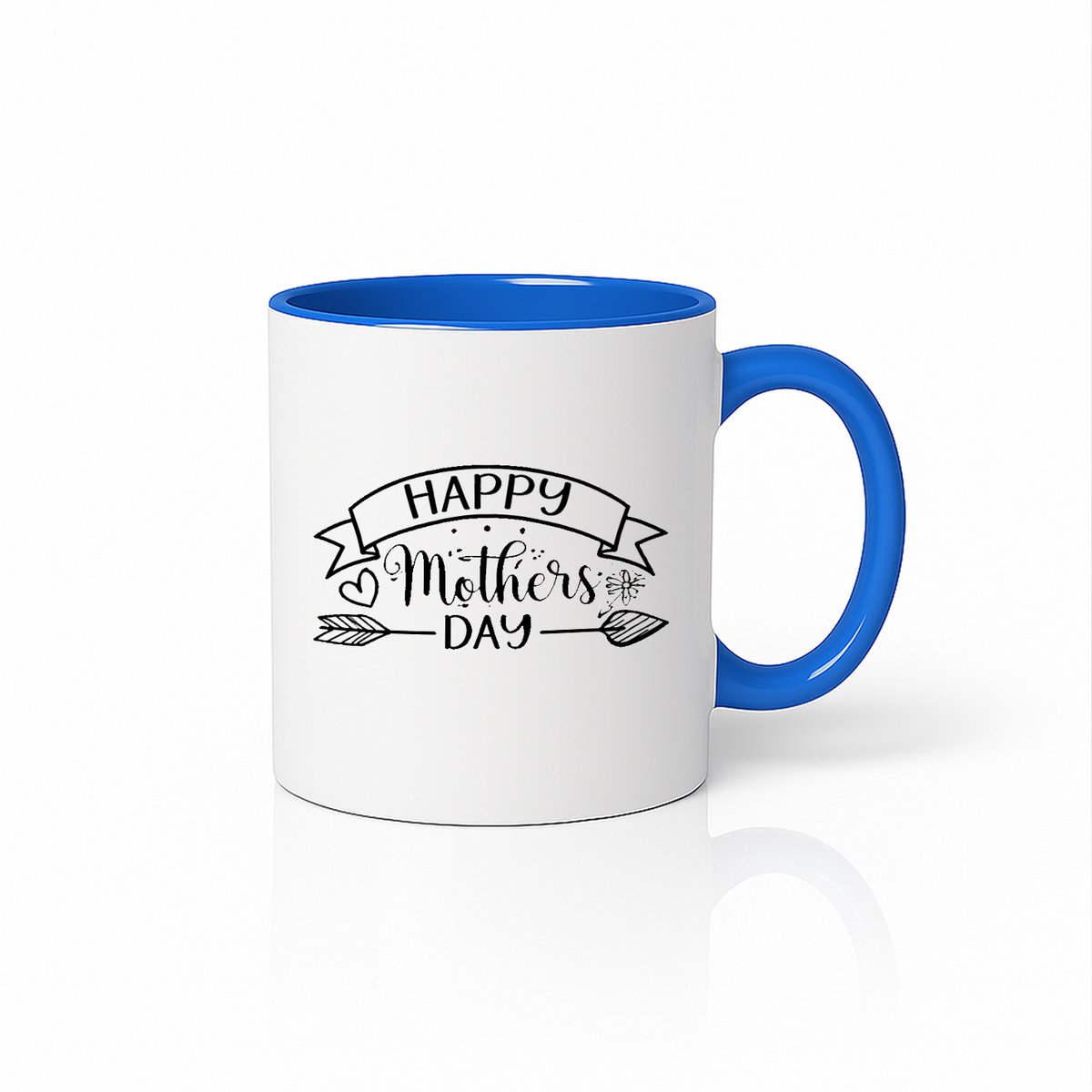 Happy Mother's Day Keramische Mok - 330ml - Moederdag Cadeau - Blauw & Wit