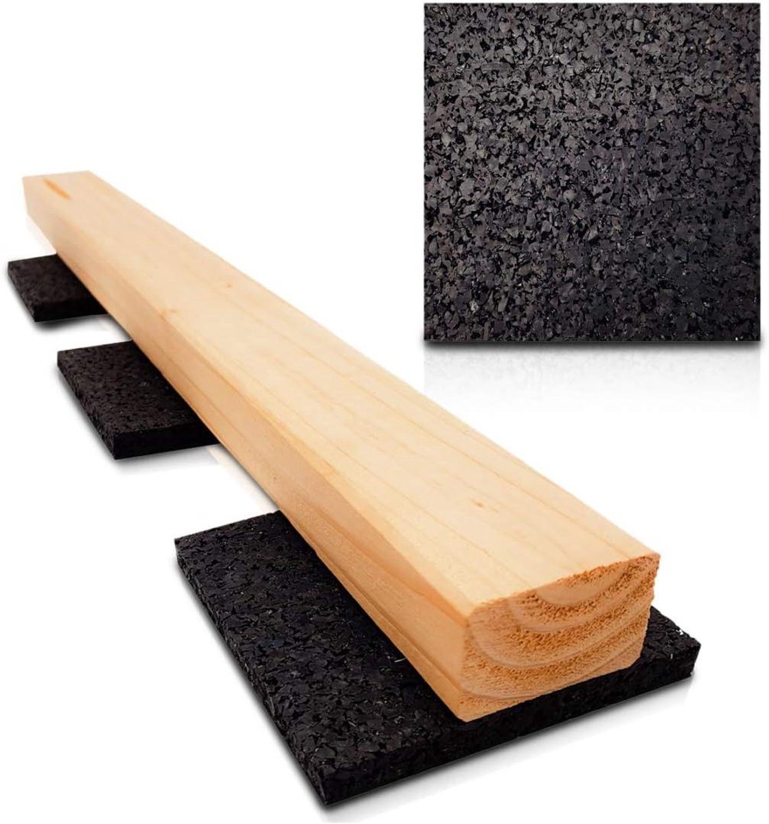 My Plast Rubberen terraspads voor terras, 90 x 90 x 10 mm, 175 stuks, rubberen bouwbeschermingsmat voor dek, veranda, terras, patio, antislip, waterdicht, weerbestendig, afstandhouder voor houten