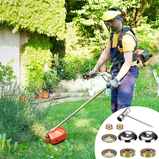 Grasmaaier Onderdelen - Strimmer Accessoires - Gazon Onderhoud - 9 Delige Set - Metaal - Goud Zilver van Merkloos	 — afbeelding 3