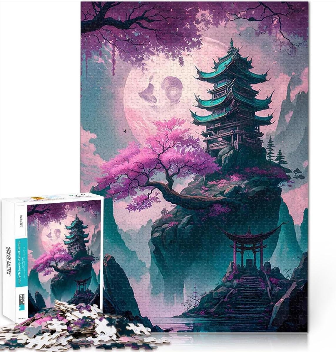 Legpuzzel Drijvend Paleis - Puzzel voor jongeren - Logica en analyse - Willekeurige vormen delen - 52x38cm 1000 stukjes - Japan