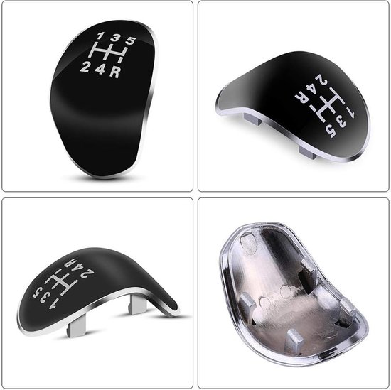 Schakelknop 5 versnellingen - Pookknop auto - Auto interieur vernieuwen - Gladde afwerking - Standaard maat - Zwart — afbeelding 3