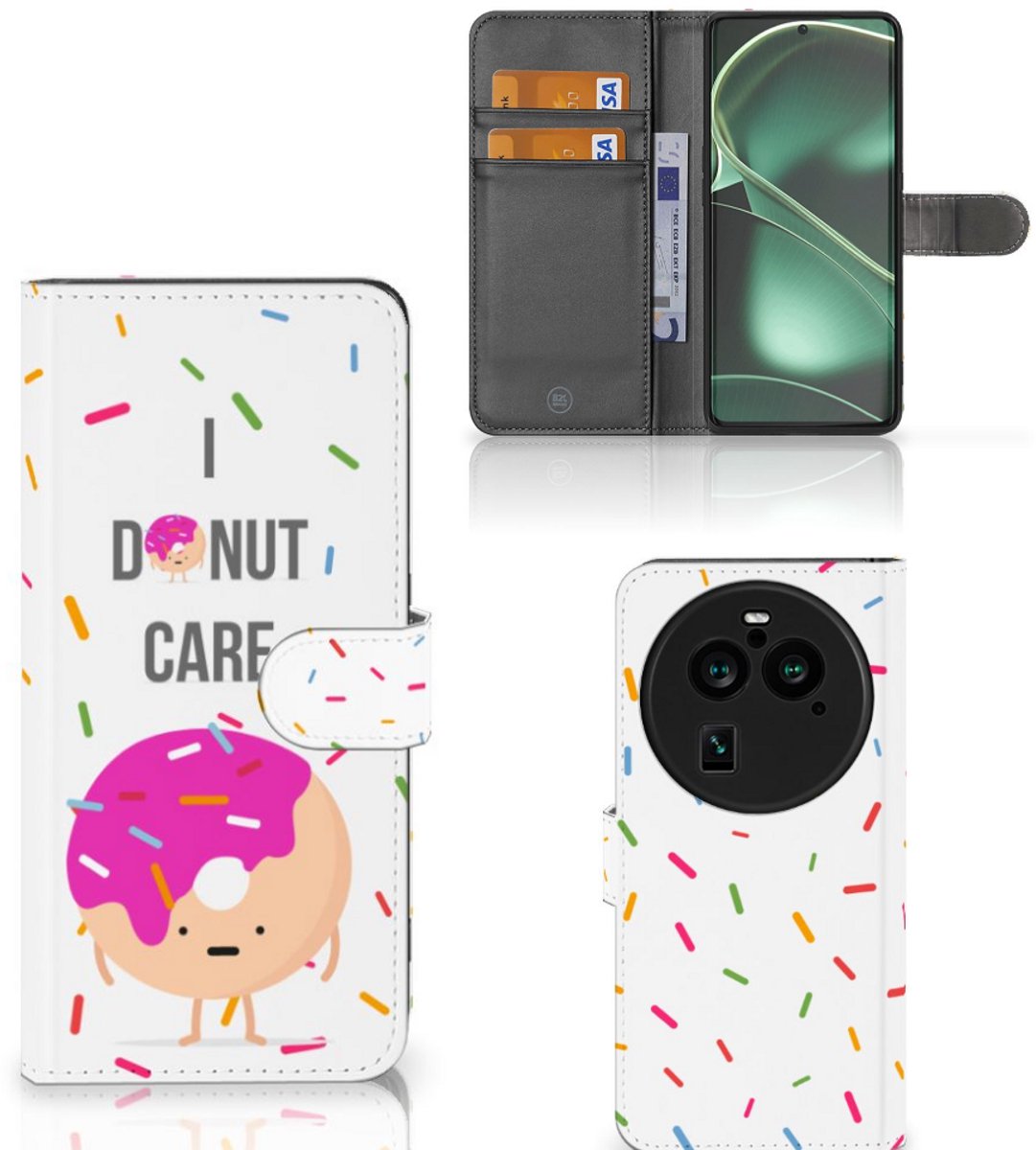 OPPO Find X6 Pro Book Cover Donut Roze