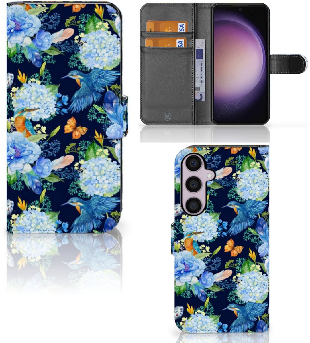 Telefoonhoesje met Pasjes voor Samsung Galaxy S24 Plus IJsvogel