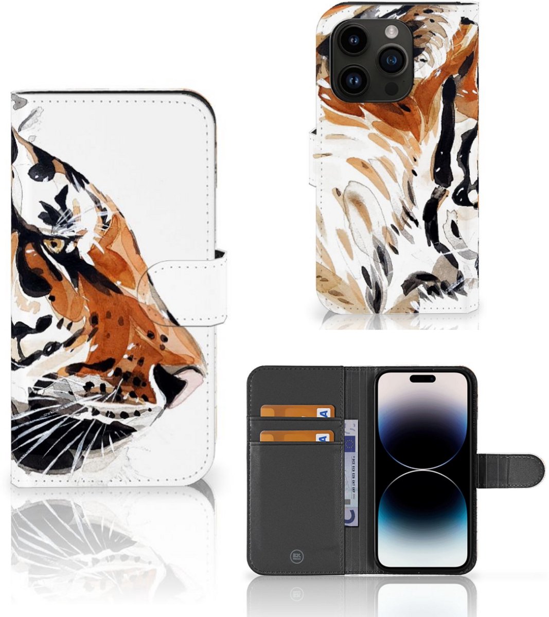 Hoesje iPhone 15 Pro Watercolor Tiger