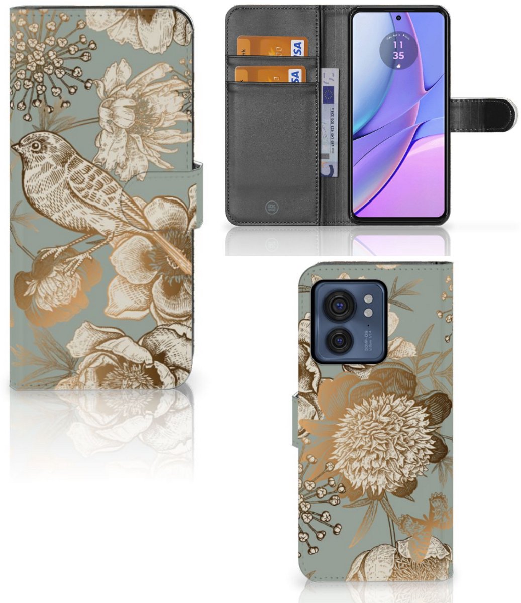 Hoesje voor Motorola Edge 40 Vintage Bird Flowers