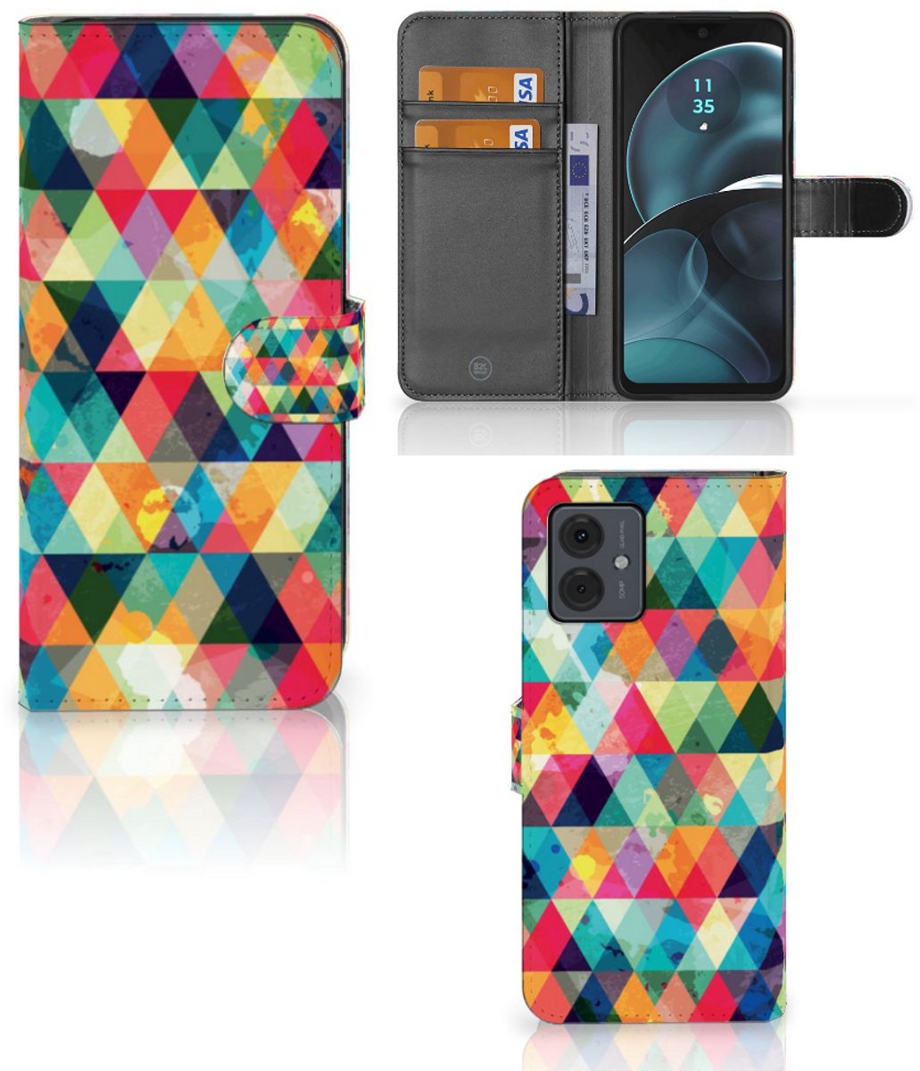 Motorola Moto G14 Telefoon Hoesje Geruit