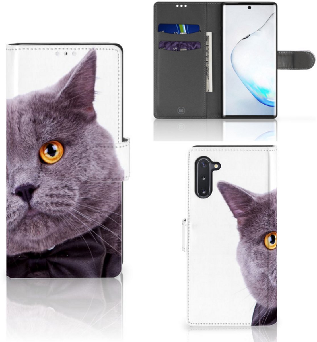 Samsung Galaxy Note 10 Telefoonhoesje met Pasjes Kat