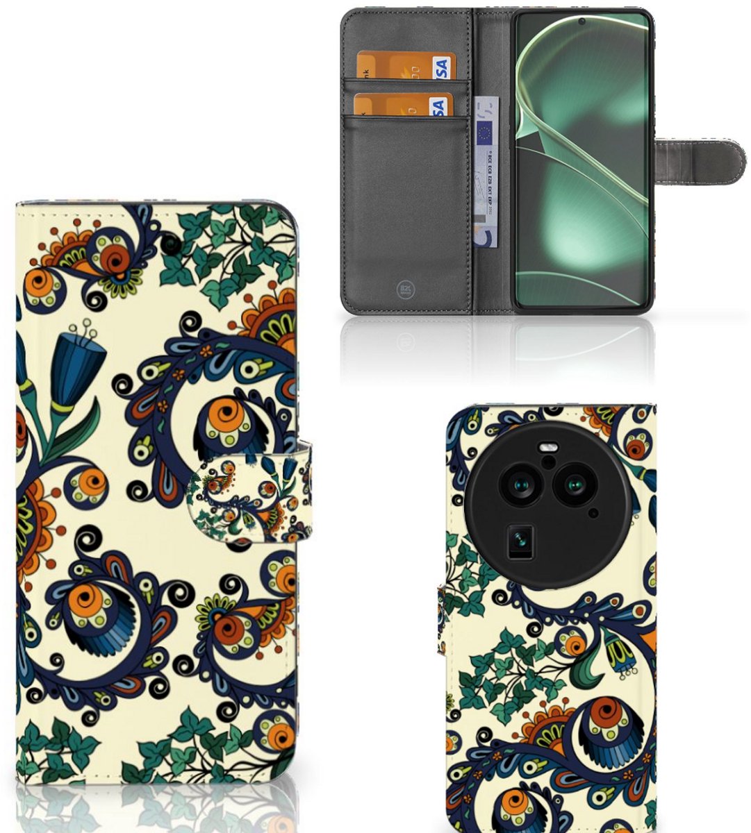 Wallet Case OPPO Find X6 Pro Barok Flower