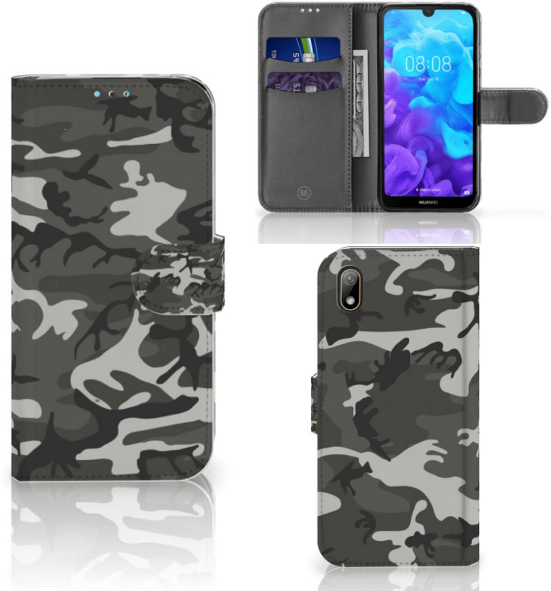 Huawei Y5 (2019) Telefoon Hoesje Army Light