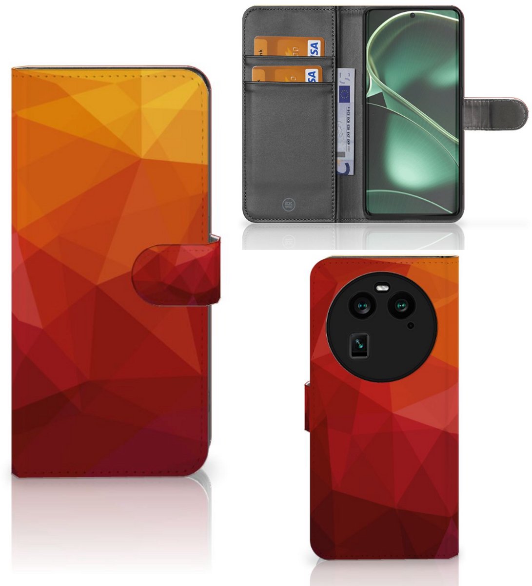 Book Case voor OPPO Find X6 Polygon Red