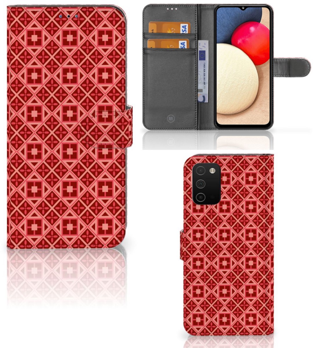 Samsung Galaxy A03s Telefoon Hoesje Batik Rood