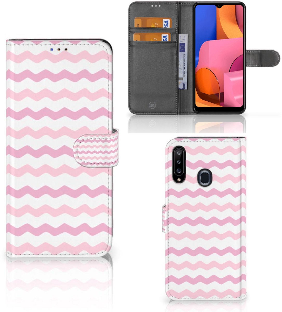 Samsung Galaxy A20s Telefoon Hoesje Waves Roze