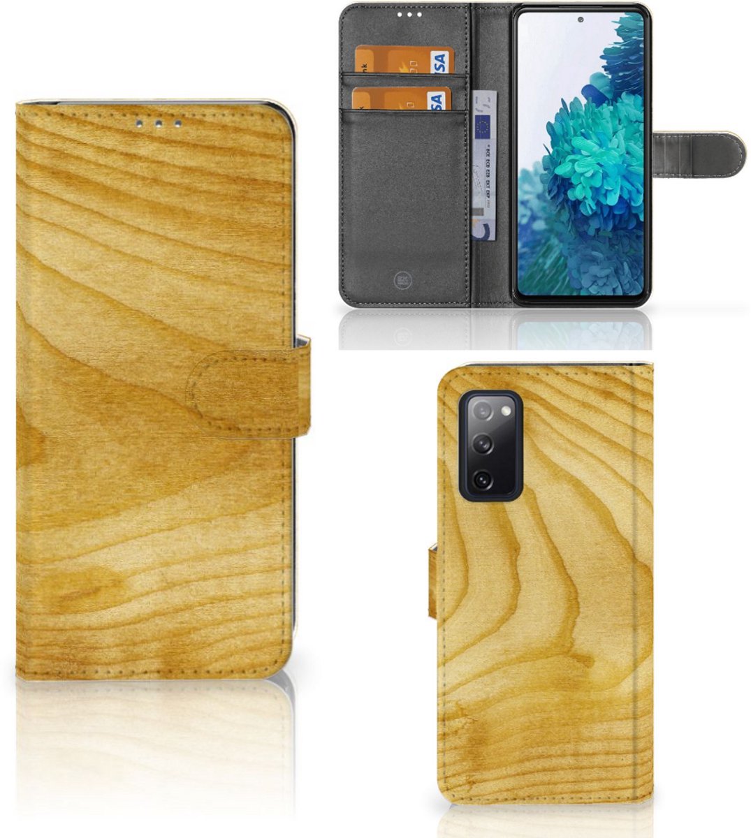 Samsung Galaxy S20 FE Book Style Case Licht Hout