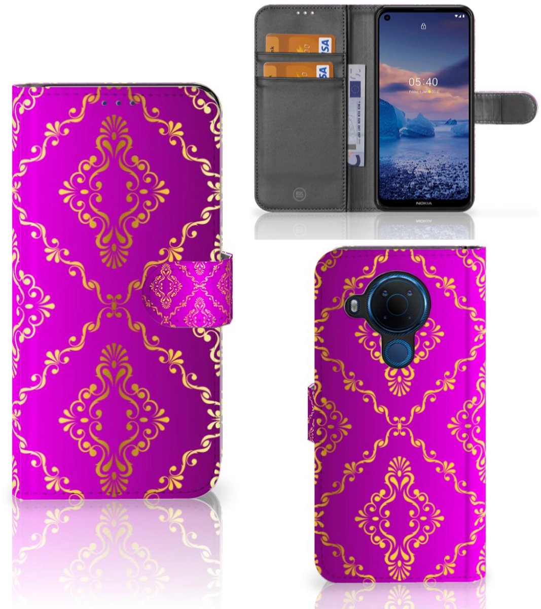 Wallet Case Nokia 5.4 Barok Roze