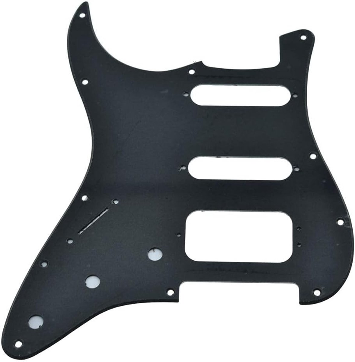 11-Hole Strat HSS Gitaar Pickguard voor 3-Screw Humbucking Pickup - Geschikt voor Fender Stratocaster - Mat Zwart, Hoogwaardige Bescherming en Stijl