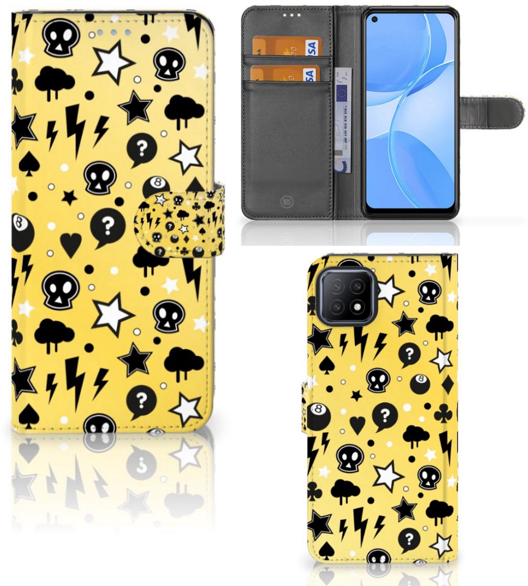 Telefoonhoesje met Naam OPPO A73 5G Punk Geel