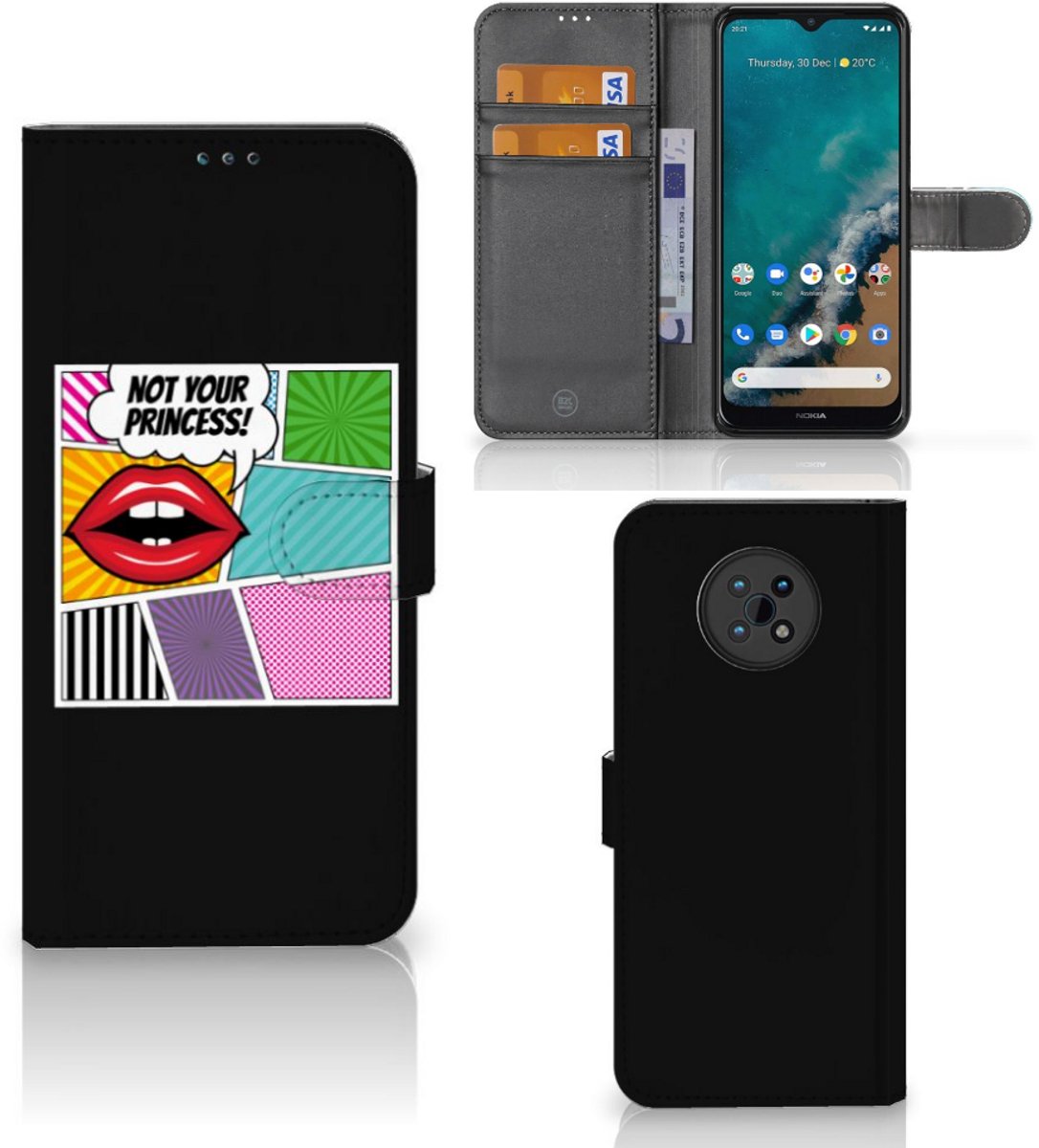 Nokia G50 Wallet Case met Pasjes Popart Princess