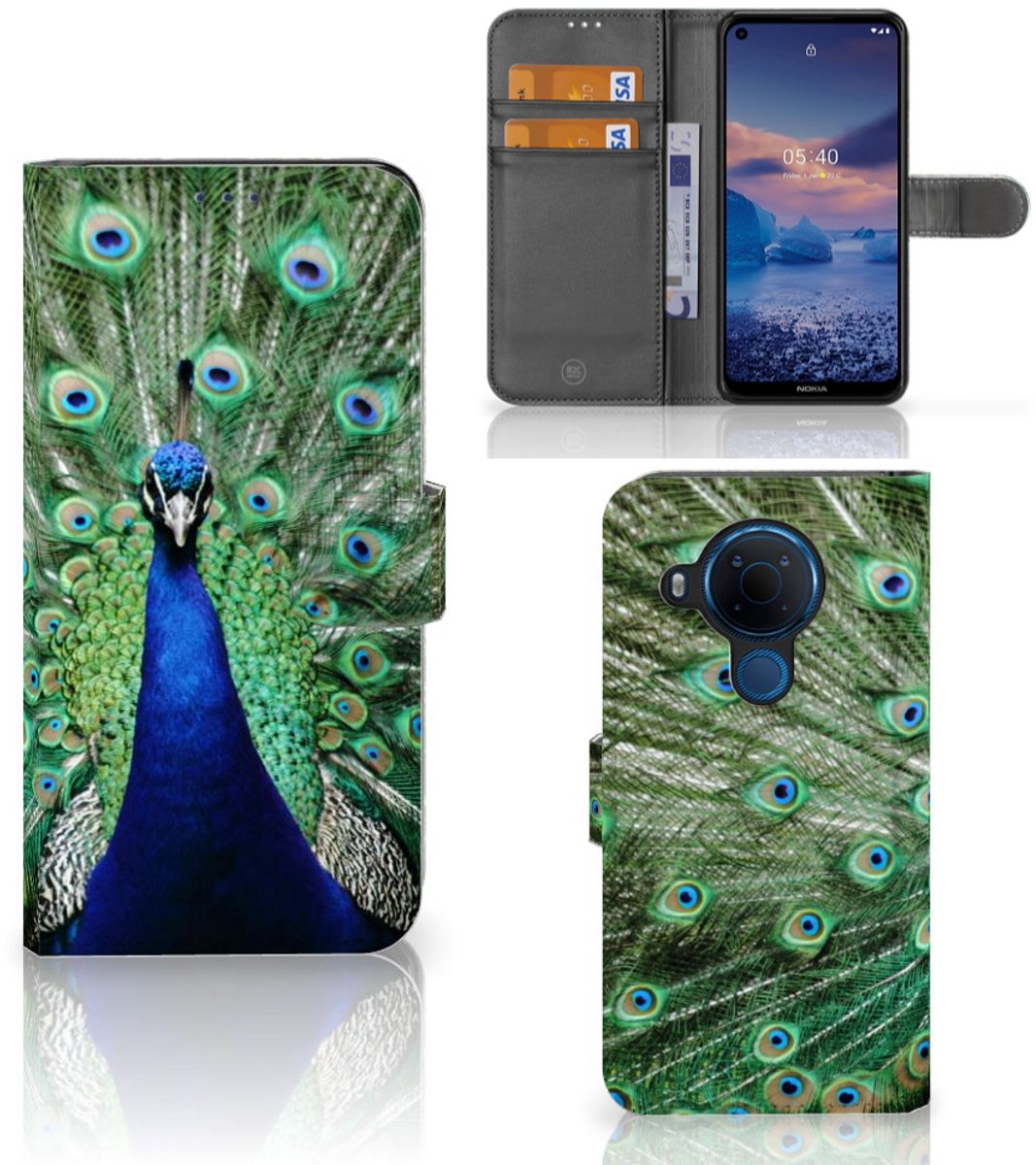 Nokia 5.4 Telefoonhoesje met Pasjes Pauw