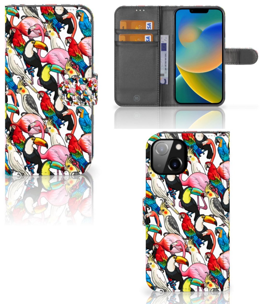 Apple iPhone 14 Telefoonhoesje met Pasjes Birds
