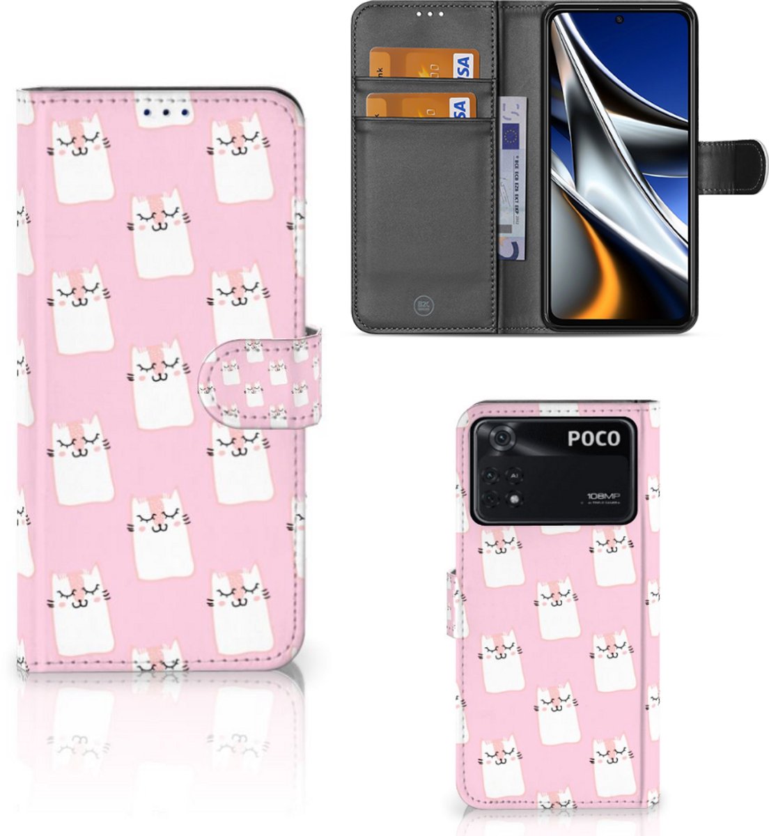 Xiaomi Poco X4 Pro 5G Telefoonhoesje met Pasjes Sleeping Cats