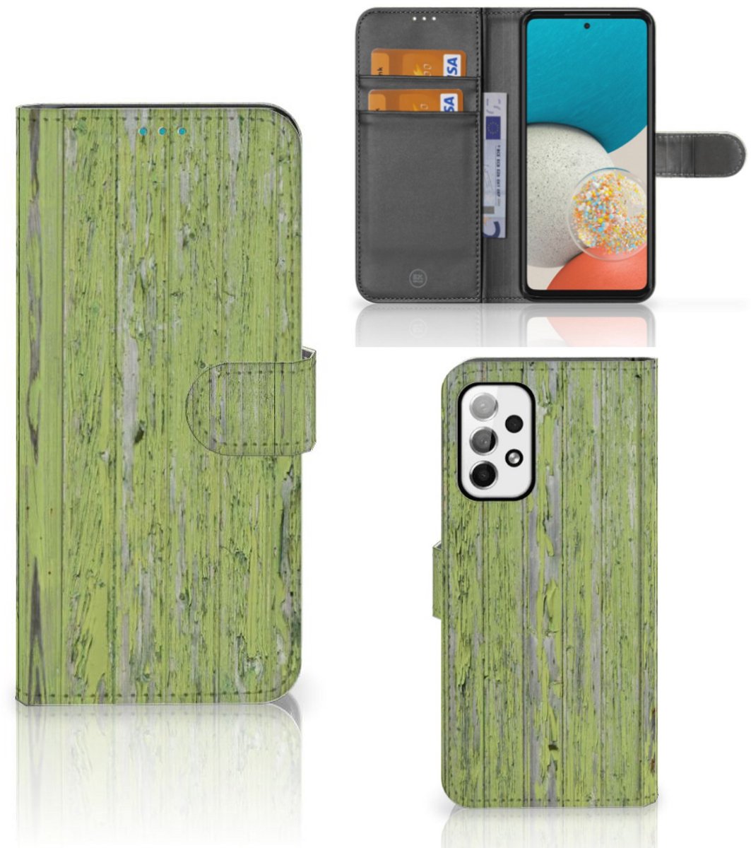 Samsung Galaxy A73 5G Book Style Case Green Wood
