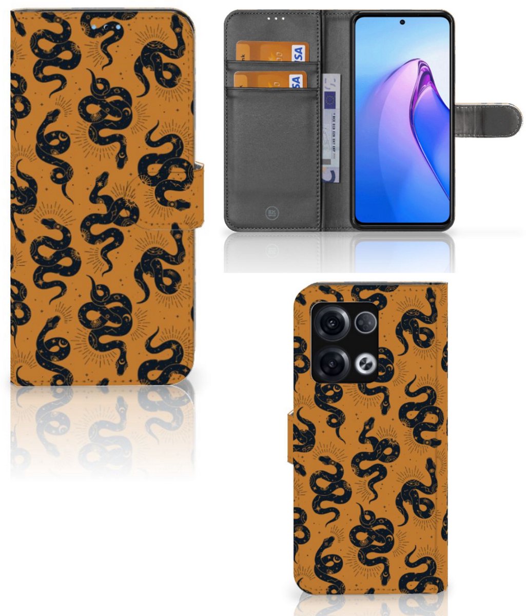 Telefoonhoesje met Pasjes voor OPPO Reno8 Pro Snakes