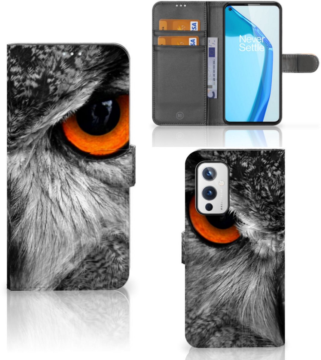 OnePlus 9 Telefoonhoesje met Pasjes Uil