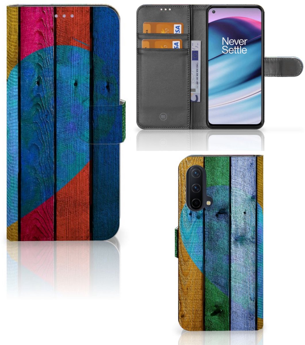 OnePlus Nord CE 5G Book Style Case Wood Heart - Cadeau voor je Vriend