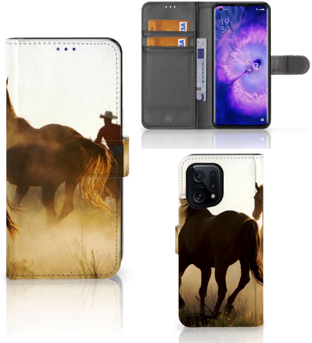 OPPO Find X5 Telefoonhoesje met Pasjes Design Cowboy