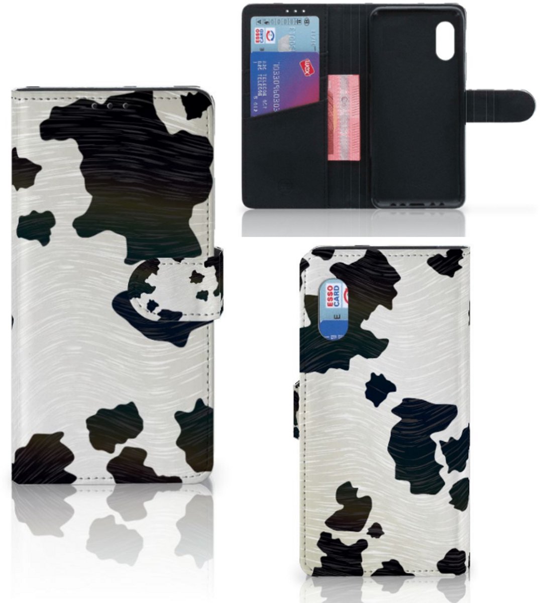 Samsung Xcover Pro Telefoonhoesje met Pasjes Koeienvlekken