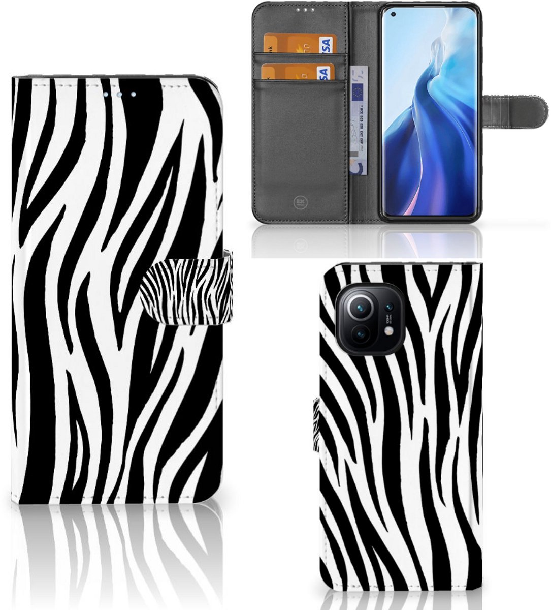 Xiaomi Mi 11 Telefoonhoesje met Pasjes Zebra