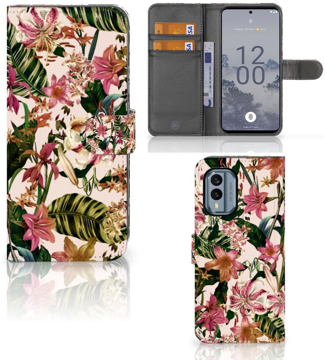 Nokia X30 Hoesje Flowers