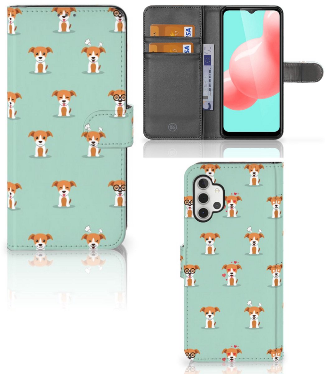 Book Case voor Samsung Galaxy A32 5G Telefoonhoesje met Pasjes Pups