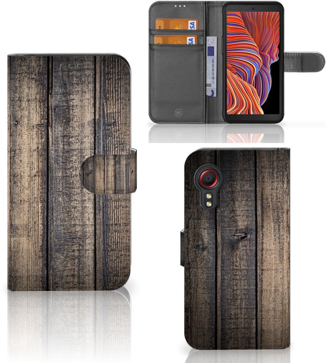 Samsung Galaxy Xcover 5 Book Style Case Steigerhout